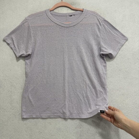 Prana Shirt Womens Large Light Purple Hemp Blend Lightweight Casual Tee Crewneck - Picture 4 of 9